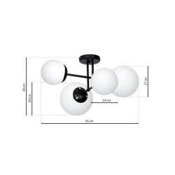 Ceiling lamp LIMA BLACK 4xE14
