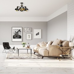 MARGO BLACK/GOLD ceiling lamp 3xE27
