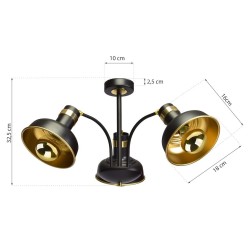 Стельова лампа MARGO BLACK/GOLD 3xE27