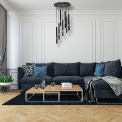 MONZA BLACK/GOLD Pendant Lamp 7xG9 8W