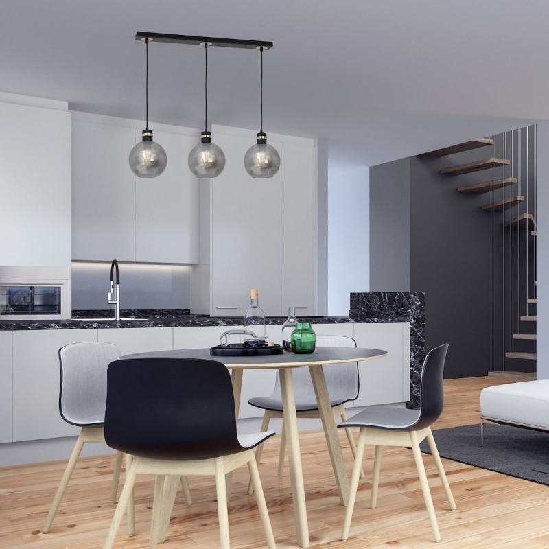 OMEGA BLACK/GOLD Pendant Lamp 3xE27