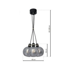 OMEGA BLACK/GOLD Pendant Lamp 3xE27