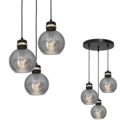 OMEGA BLACK/GOLD Pendant Lamp 3xE27