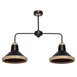SALMA BLACK / WOOD Ceiling Lamp 2xE27