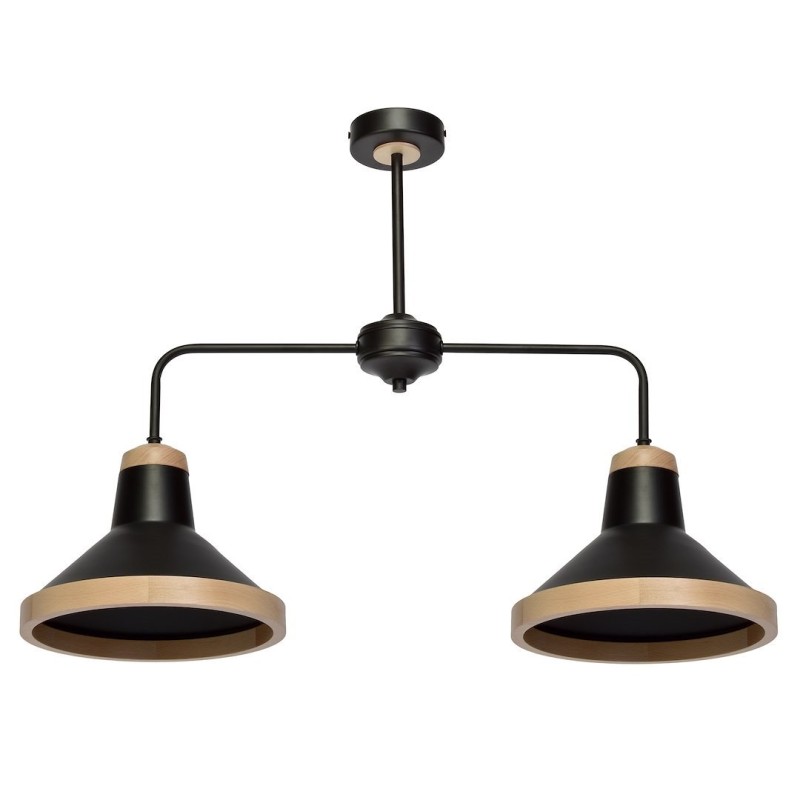 SALMA BLACK / WOOD Ceiling Lamp 2xE27