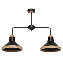 SALMA BLACK / WOOD Ceiling Lamp 2xE27