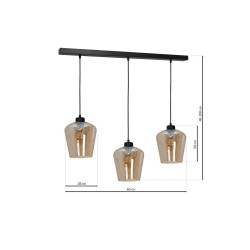 SANTIAGO AMBER Pendant Lamp 3xE27