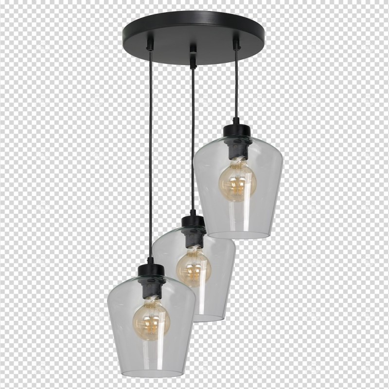 SANTIAGO CLEAR hanging lamp 3xE27