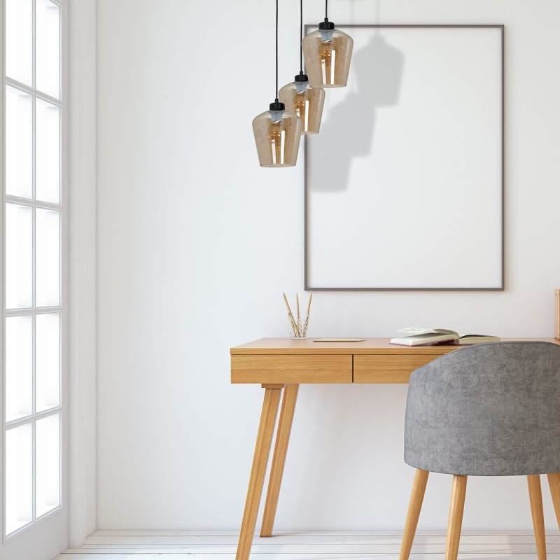 SANTIAGO AMBER Pendant Lamp 3xE27