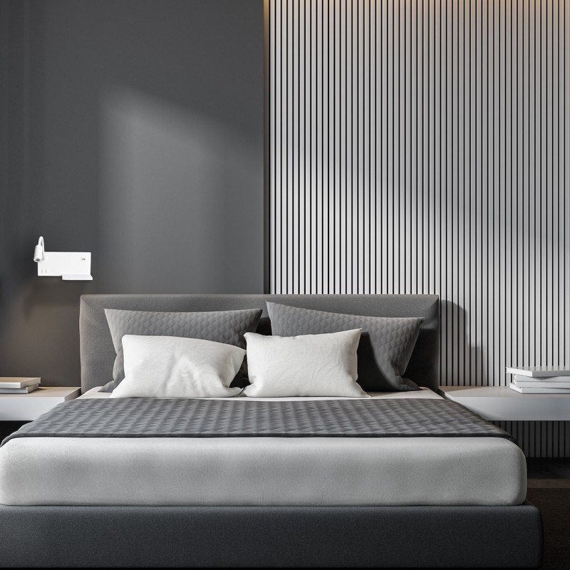 Lampa nocna z półką Shelf Led 4W+5W+2W lewa Biały