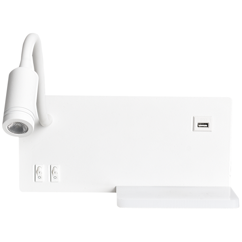 Lampa nocna z półką Shelf Led 4W+5W+2W lewa Biały