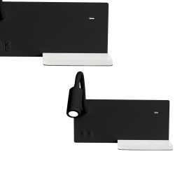 Nachttischlampe mit Regal SHELF BLACK LED 4W+5W+2W