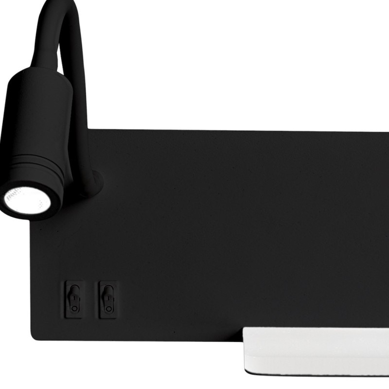 Нічна лампа з полицею SHELF BLACK LED 4W+5W+2W