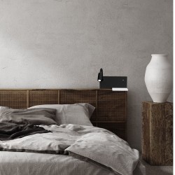 Нічна лампа з полицею SHELF BLACK LED 4W+5W+2W