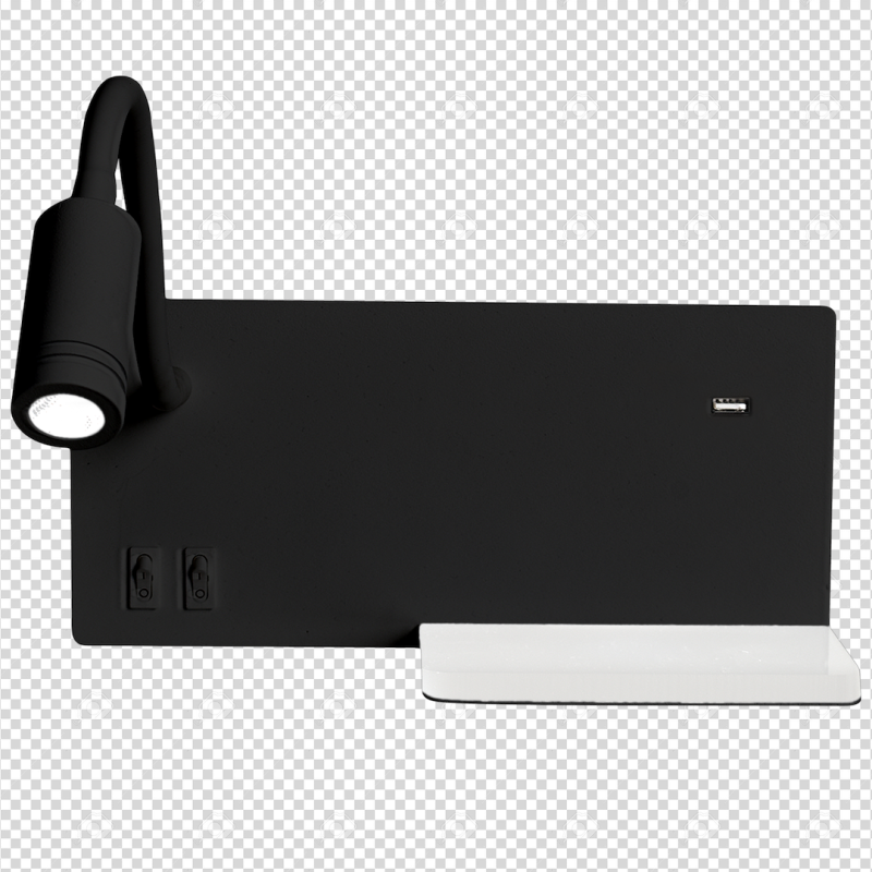 Nachttischlampe mit Regal SHELF BLACK LED 4W+5W+2W