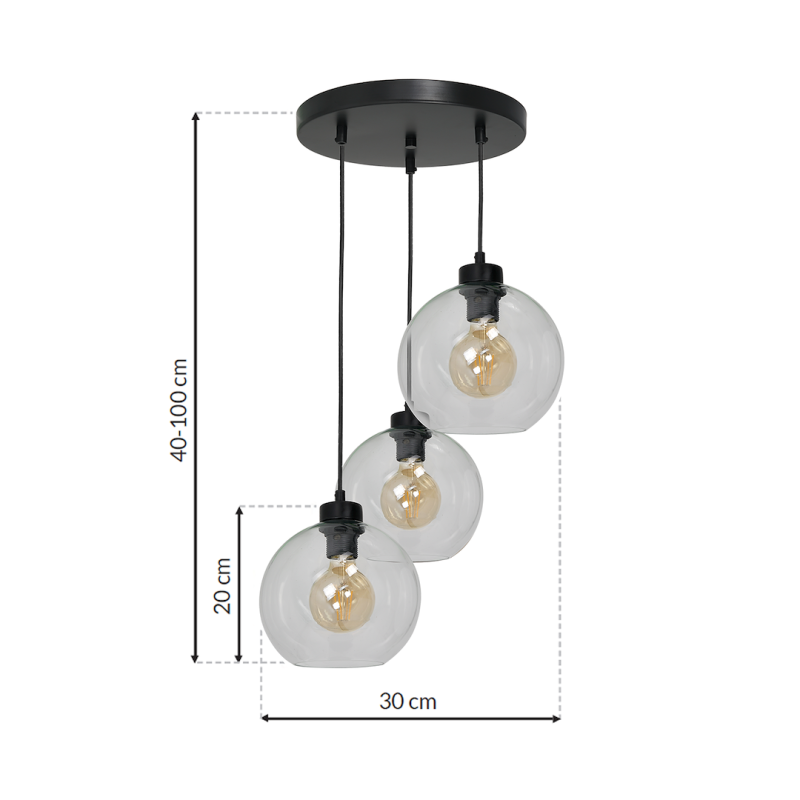 SOFIA CLEAR Hanging Lamp 3xE27