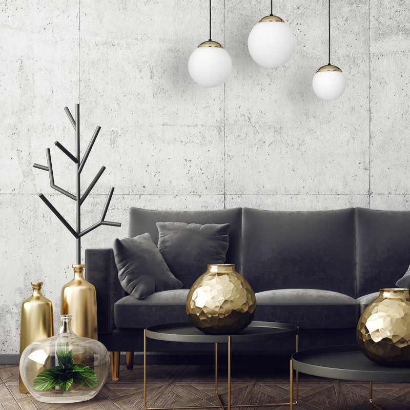 SPARTA BLACK / GOLD Pendant Lamp 3xE14