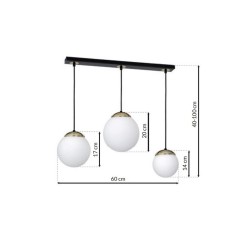 SPARTA BLACK / GOLD Pendant Lamp 3xE14