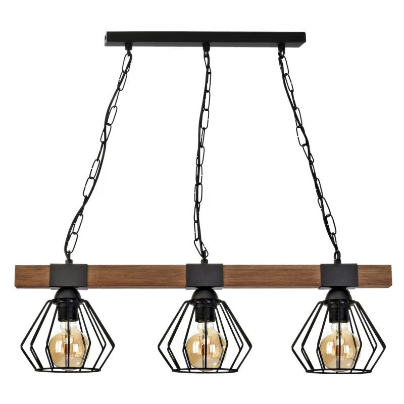 ULF BLACK/WOOD Pendant Lamp 3xE27