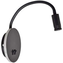 Nachttischlampe BASE 8W+2W SCHWARZ