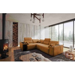 Milano II Corner Sofa with Sleeping Function – Woven Fabric, Verita 54 Verita 09