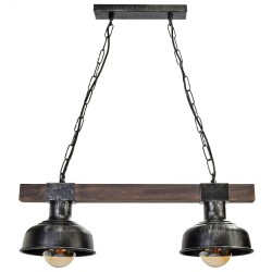 Підвісна лампа FARO BLACK/WOOD 2xE27