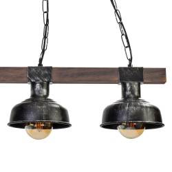 Підвісна лампа FARO BLACK/WOOD 3xE27