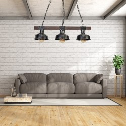 Hängelampe FARO BLACK/WOOD 3xE27