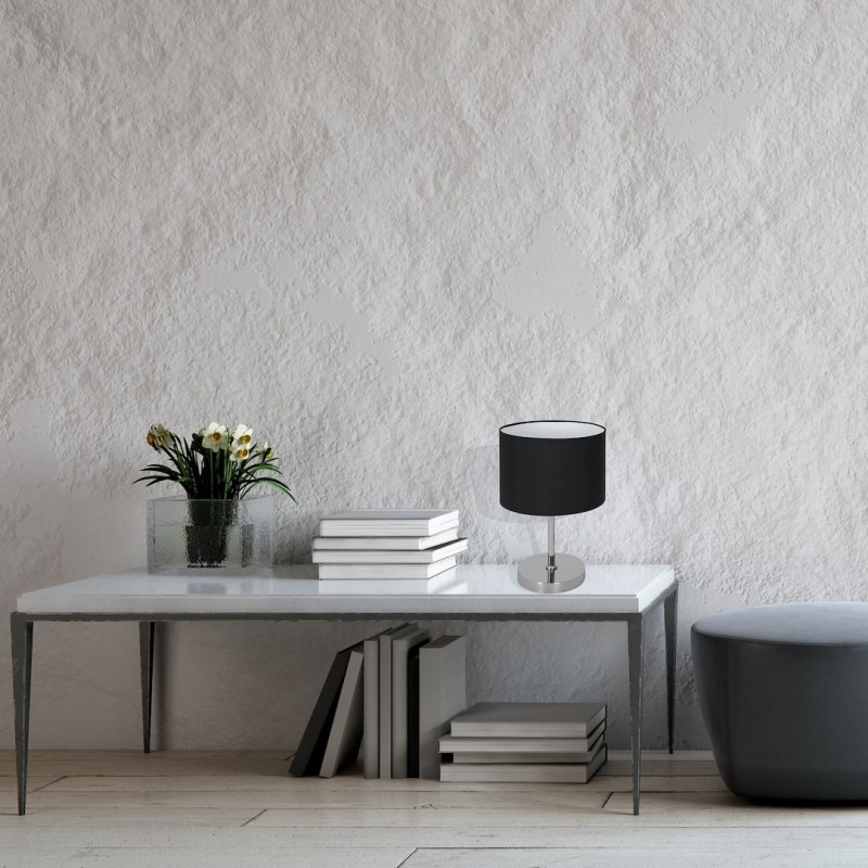 Lámpara de mesa CASINO NEGRO/CROMO 1xE27