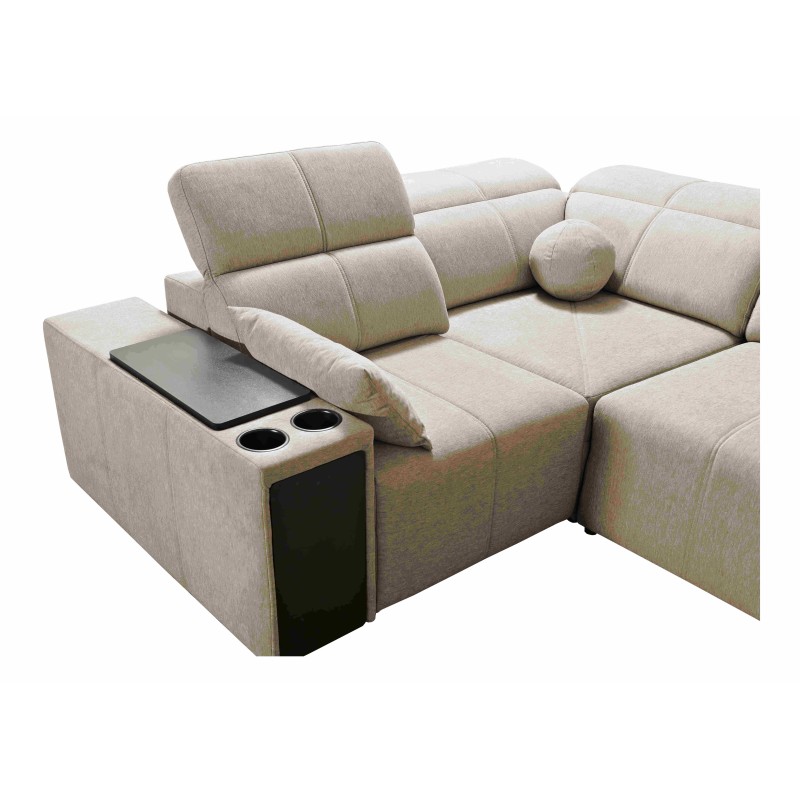 Milano II Corner Sofa with Sleeping Function – Woven Fabric, Verita 54 Verita 09