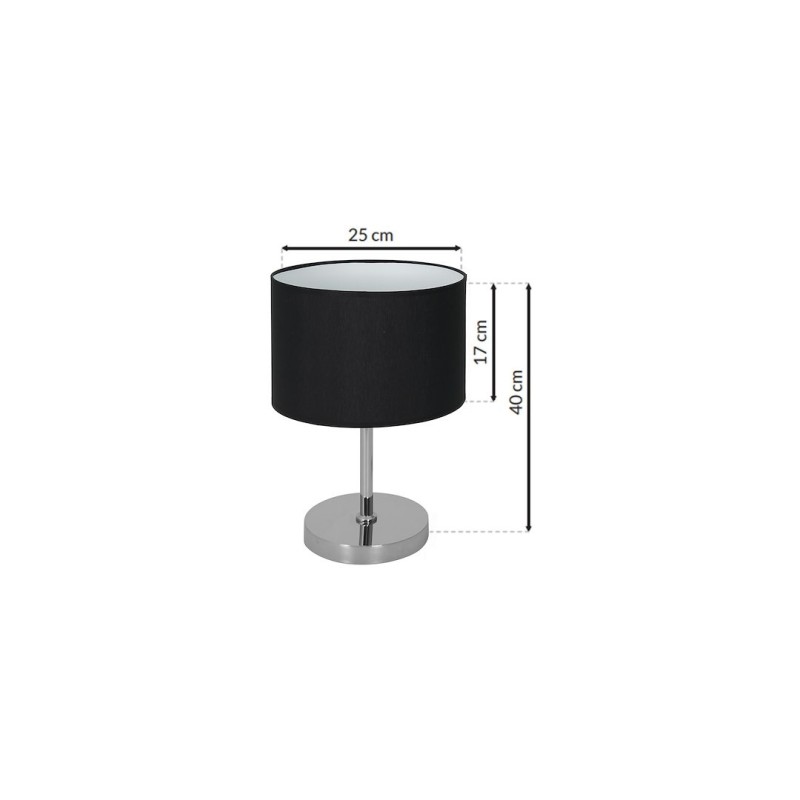 CASINO BLACK/CHROME Table Lamp 1xE27