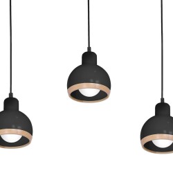 Pendant lamp OVAL BLACK 3xE27