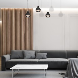 Pendant lamp OVAL BLACK 3xE27