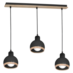 Pendant lamp OVAL BLACK 3xE27