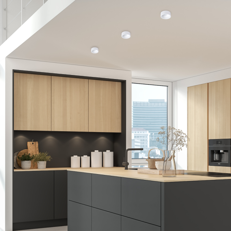 Montura empotrada Bali Redonda Blanca