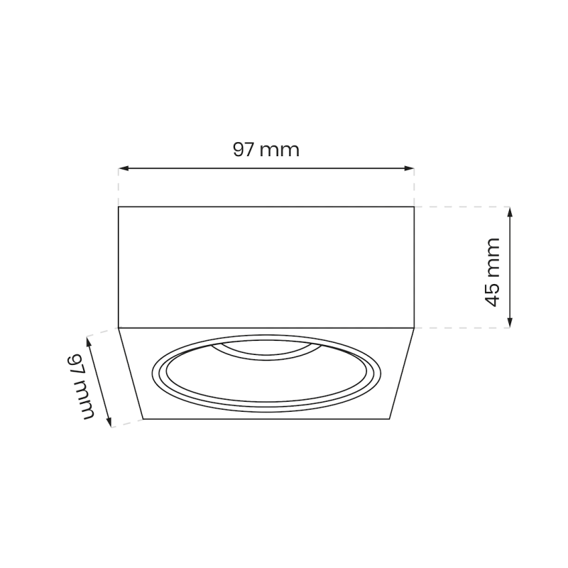 Bali Square Black Recessed Fixture