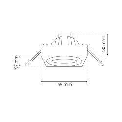 Nusa Square White Recessed Fixture
