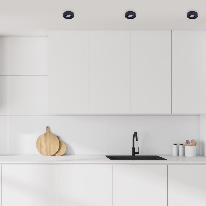 Nusa Round Black Recessed Fixture