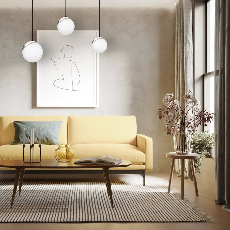 Hängelampe SFERA SCHWARZ/CHROM 3xE14