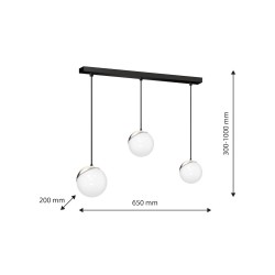 Hängelampe SFERA SCHWARZ/CHROM 3xE14