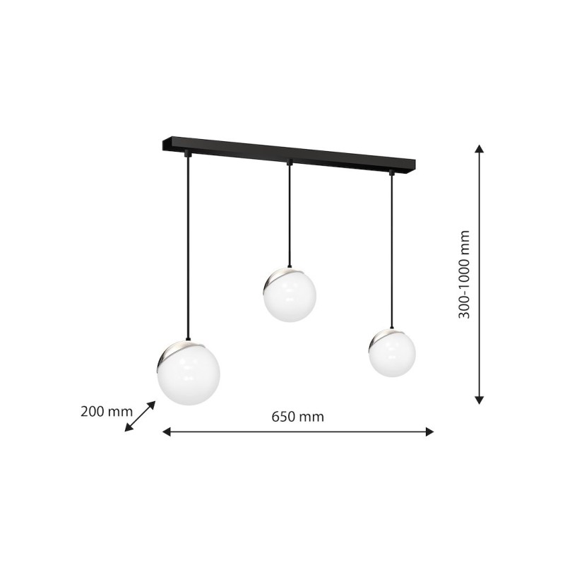 Підвісна лампа SFERA BLACK/CHROME 3xE14