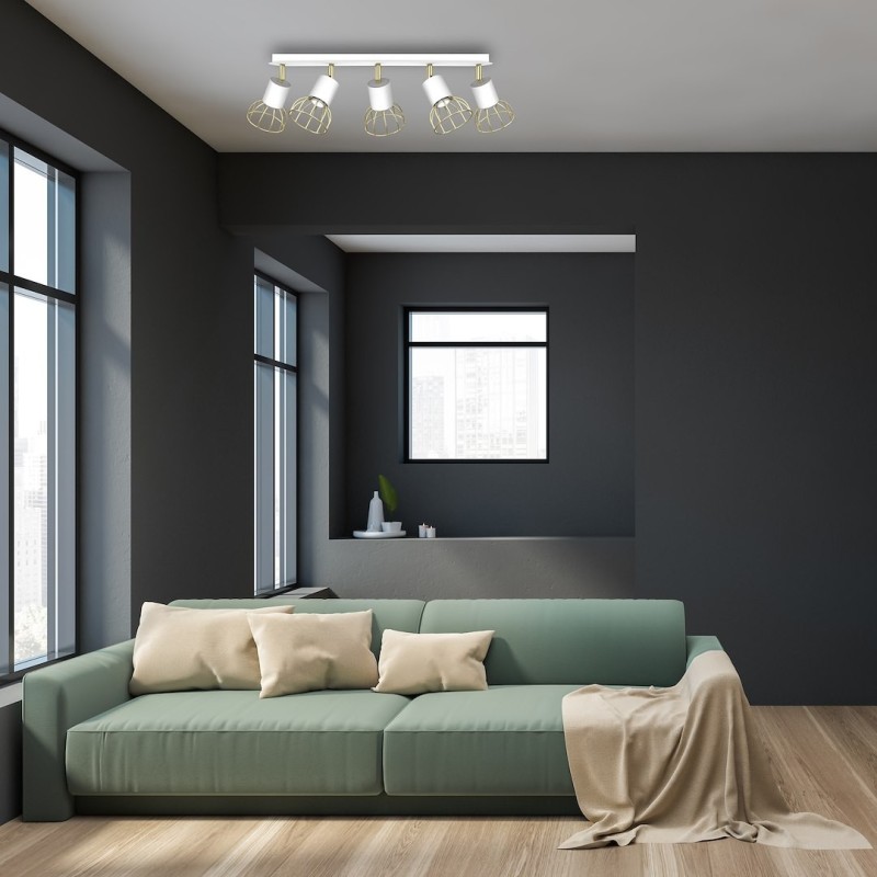 Lampa sufitowa Dante 5x mini GU10 Biały / Złoty