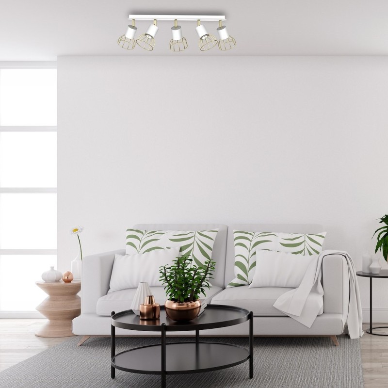 Lámpara de techo Dante 5x mini GU10 Blanco / Dorado
