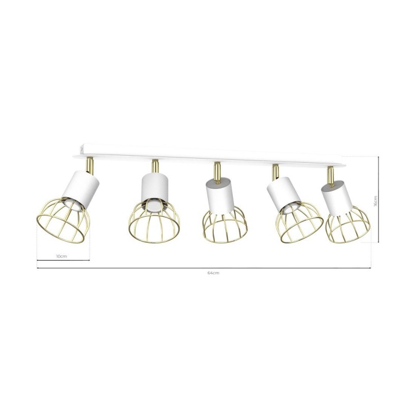 Ceiling lamp Dante 5x mini GU10 White / Gold