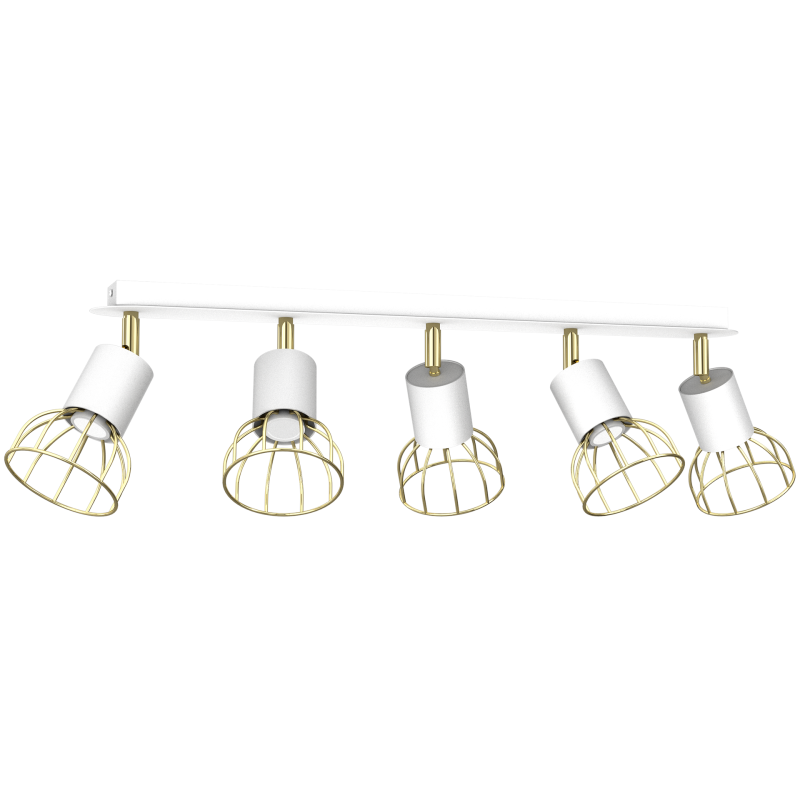 Deckenlampe Dante 5x Mini GU10 Weiß / Gold