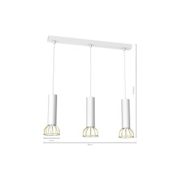 Lampa wisząca Dante 3x mini GU10 Biały/Złoty