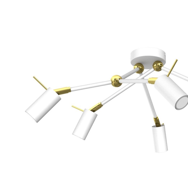 Ceiling lamp Iris 6x mini GU10 White/Gold