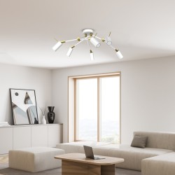 Deckenlampe Iris 6x mini GU10 Weiß/Gold