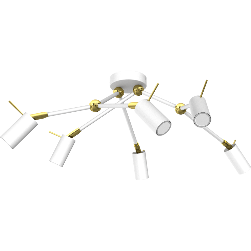 Deckenlampe Iris 6x mini GU10 Weiß/Gold