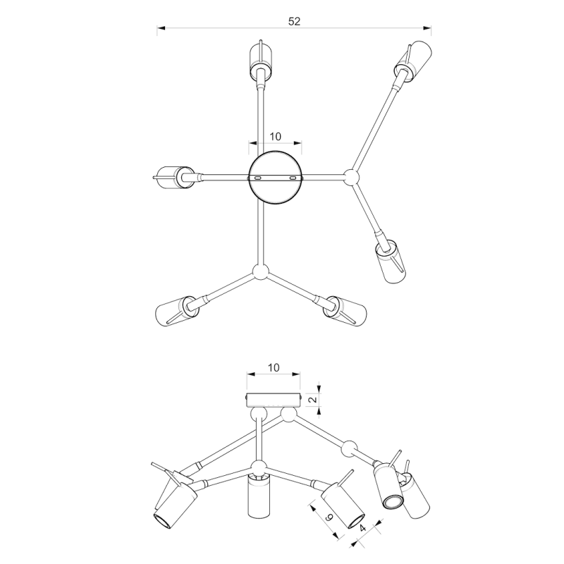 Ceiling lamp Iris 6x mini GU10 White/Gold